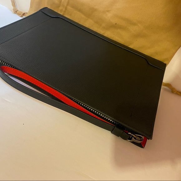 New Christian Louboutin SkyPouch Spike Clutch Pouch Bag Leather Black Bag - Picture 7 of 9